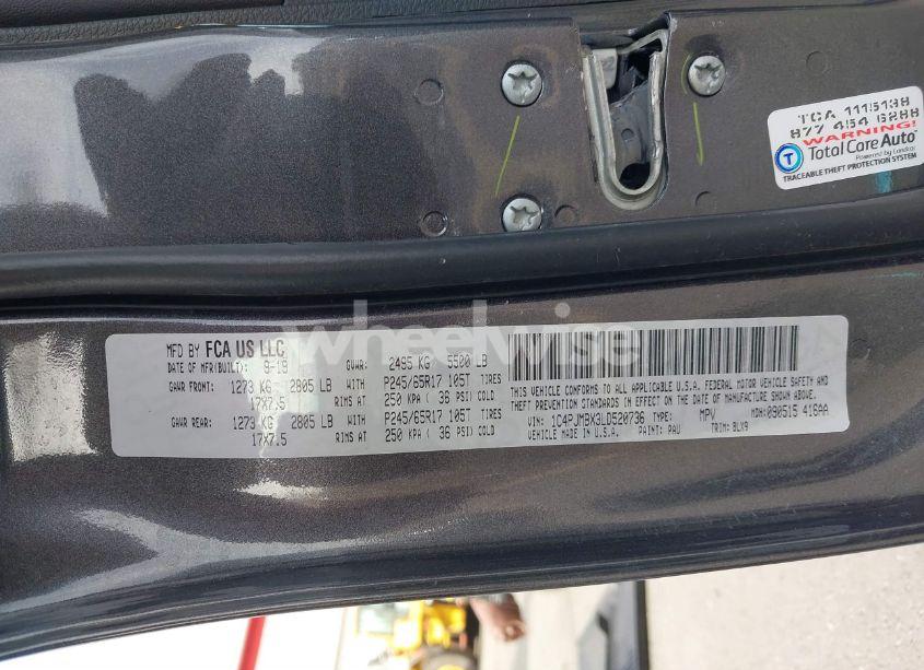 Photo 9 of 2020 Jeep Cherokee TRAILHAWK ELITE 4X4 (VIN 1C4PJMBX3LD520736)