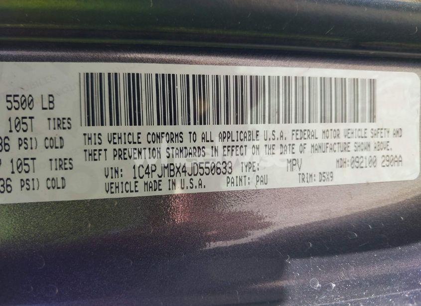 Photo 9 of 2018 Jeep Cherokee TRAILHAWK 4X4 (VIN 1C4PJMBX4JD550633)