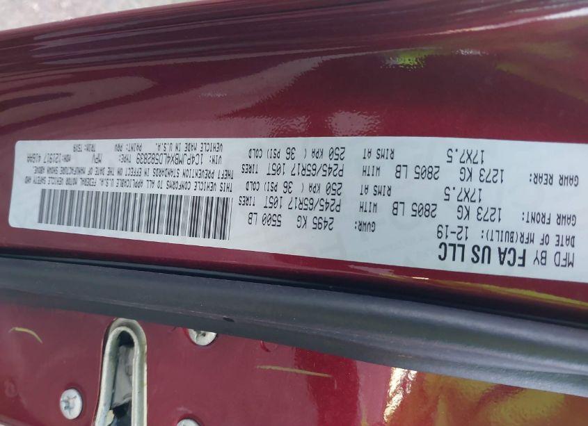 Photo 9 of 2020 Jeep Cherokee TRAILHAWK 4X4 (VIN 1C4PJMBX4LD582839)