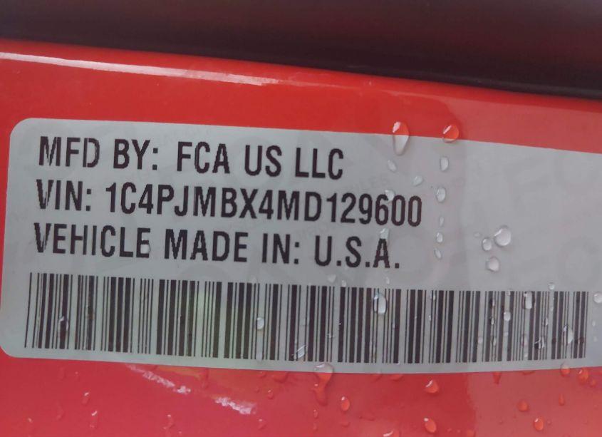 Photo 9 of 2021 Jeep Cherokee TRAILHAWK 4X4 (VIN 1C4PJMBX4MD129600)