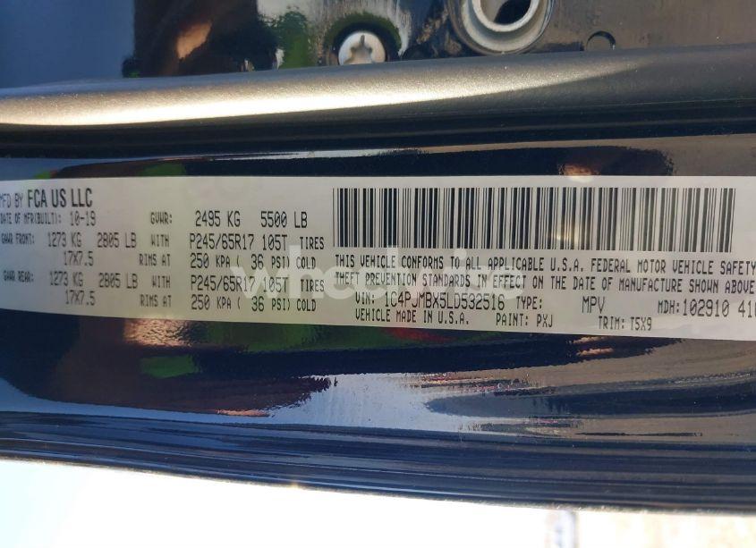 Photo 9 of 2020 Jeep Cherokee TRAILHAWK 4X4 (VIN 1C4PJMBX5LD532516)