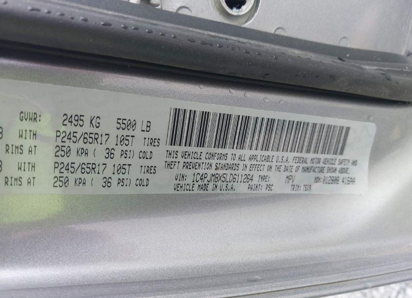 Photo 9 of 2020 Jeep Cherokee TRAILHAWK 4X4 (VIN 1C4PJMBX5LD611264)