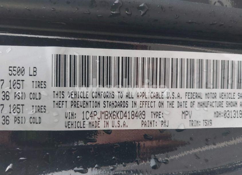 Photo 9 of 2019 Jeep Cherokee TRAILHAWK 4X4 (VIN 1C4PJMBX6KD418409)