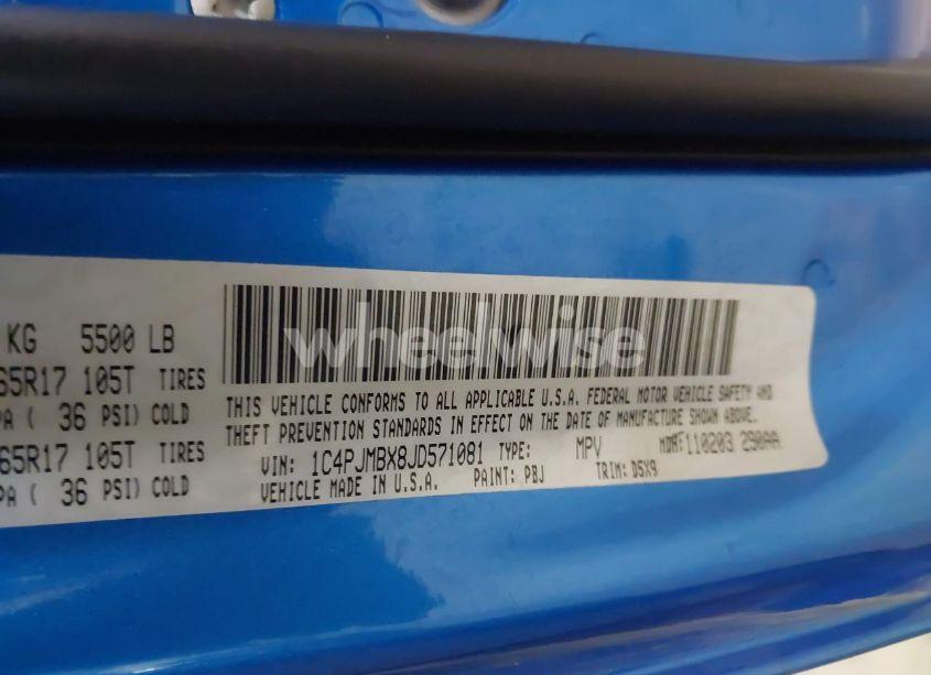 Photo 9 of 2018 Jeep Cherokee TRAILHAWK 4X4 (VIN 1C4PJMBX8JD571081)