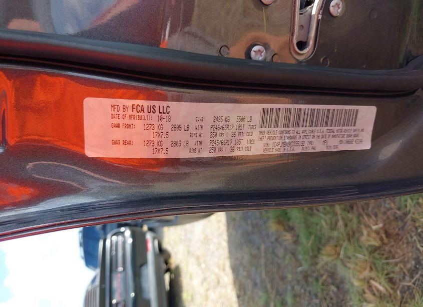 Photo 9 of 2019 Jeep Cherokee TRAILHAWK 4X4 (VIN 1C4PJMBX8KD335192)