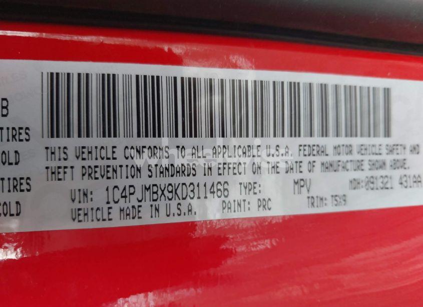 Photo 9 of 2019 Jeep Cherokee TRAILHAWK 4X4 (VIN 1C4PJMBX9KD311466)