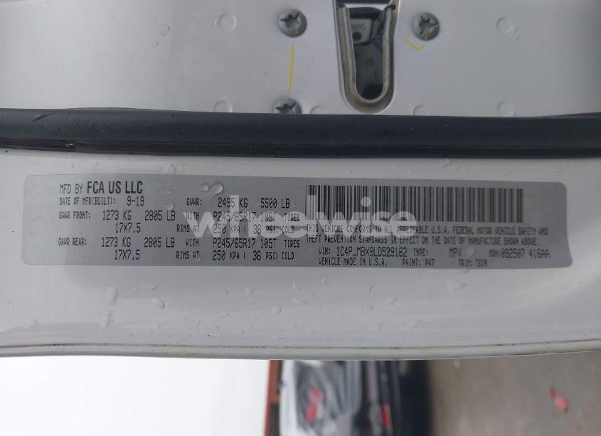 Photo 9 of 2020 Jeep Cherokee TRAILHAWK 4X4 (VIN 1C4PJMBX9LD529182)