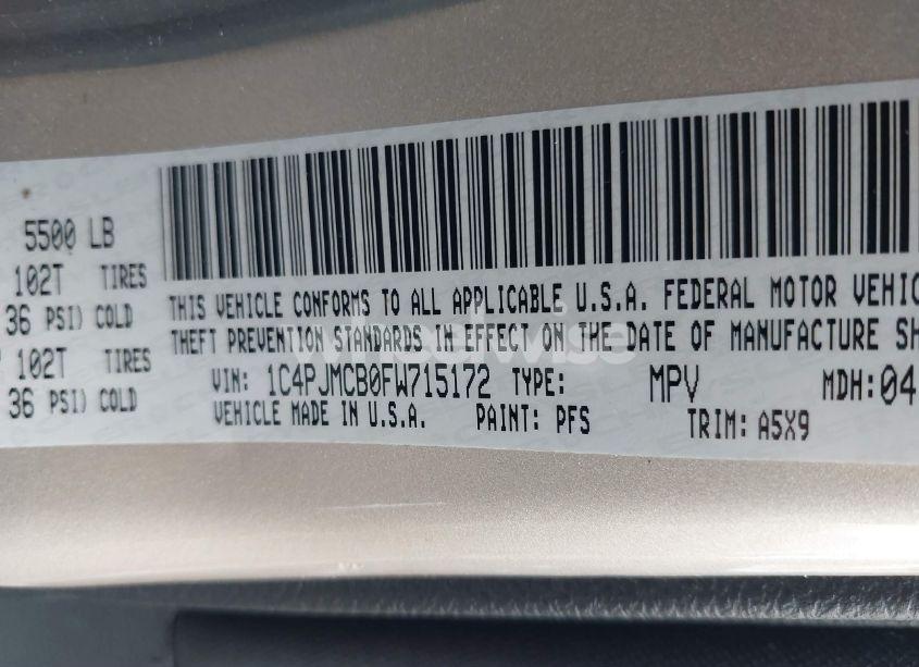 Photo 9 of 2015 Jeep Cherokee LATITUDE (VIN 1C4PJMCB0FW715172)