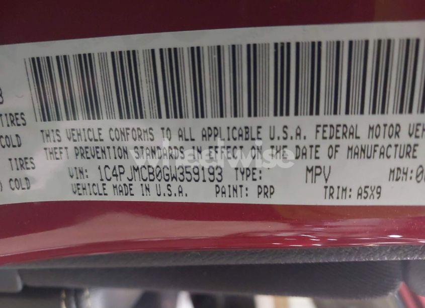 Photo 9 of 2016 Jeep Cherokee LATITUDE (VIN 1C4PJMCB0GW359193)