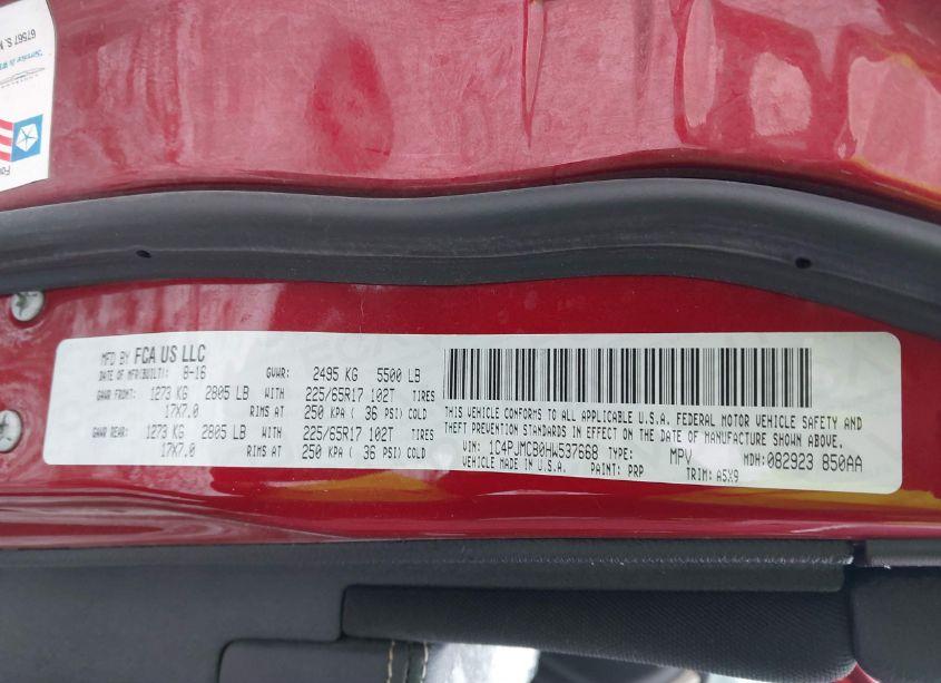 Photo 9 of 2017 Jeep Cherokee LATITUDE 4X4 (VIN 1C4PJMCB0HW537668)