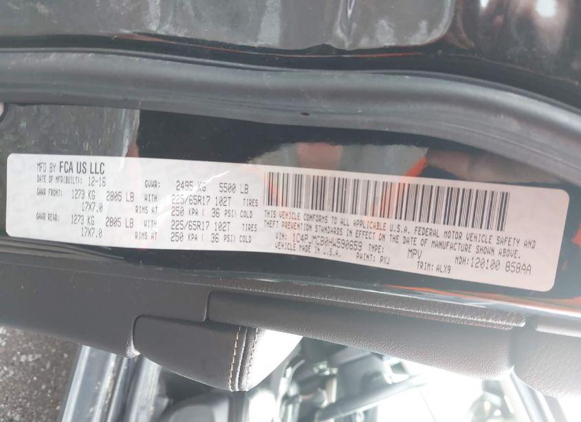 Photo 9 of 2017 Jeep Cherokee LATITUDE 4X4 (VIN 1C4PJMCB0HW590659)