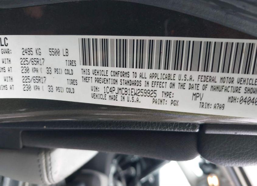 Photo 9 of 2014 Jeep Cherokee LATITUDE (VIN 1C4PJMCB1EW259925)