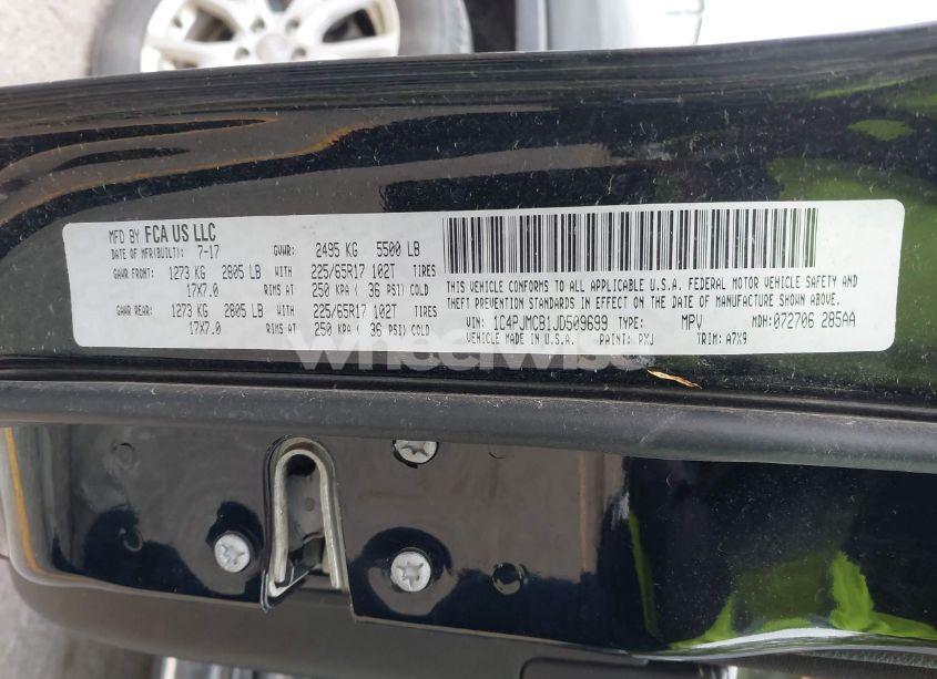 Photo 9 of 2018 Jeep Cherokee LATITUDE 4X4 (VIN 1C4PJMCB1JD509699)