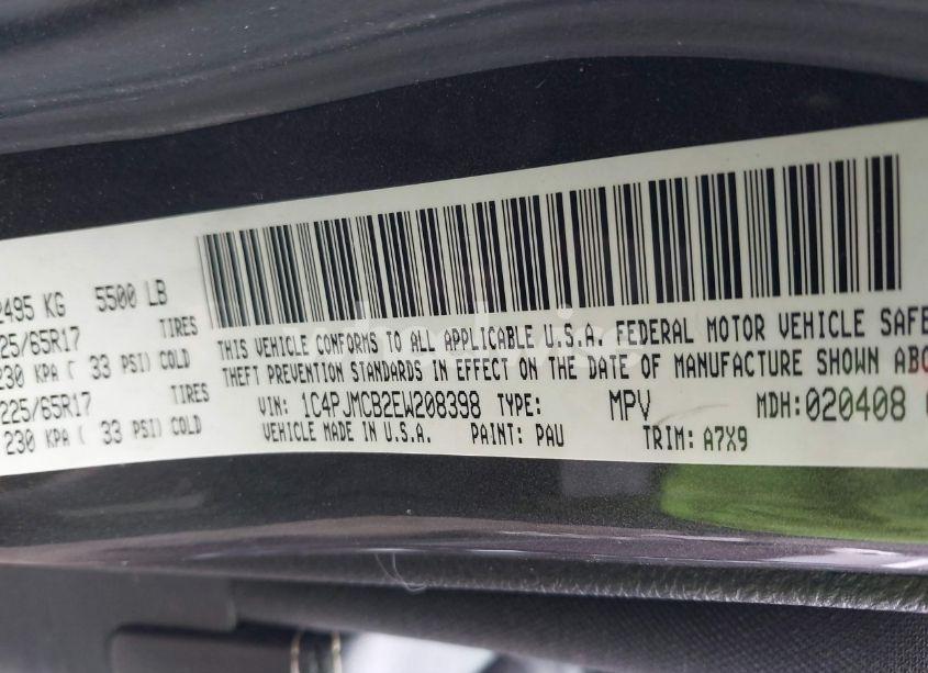 Photo 9 of 2014 Jeep Cherokee LATITUDE (VIN 1C4PJMCB2EW208398)