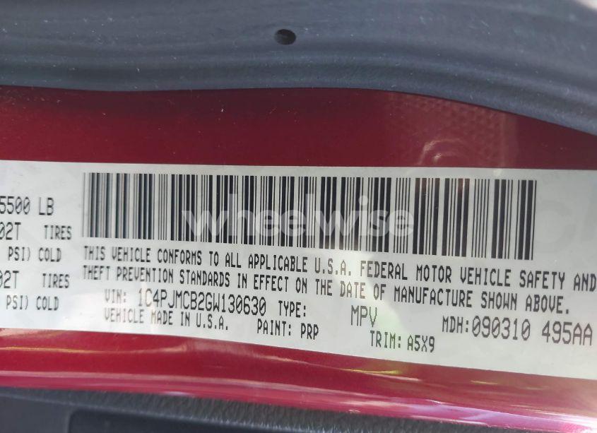 Photo 9 of 2016 Jeep Cherokee LATITUDE (VIN 1C4PJMCB2GW130630)