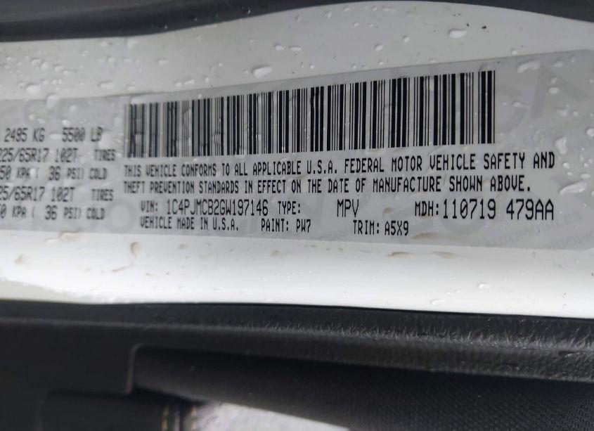 Photo 9 of 2016 Jeep Cherokee LATITUDE (VIN 1C4PJMCB2GW197146)