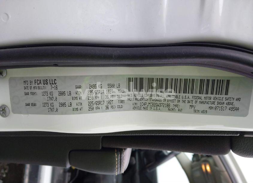 Photo 9 of 2016 Jeep Cherokee LATITUDE (VIN 1C4PJMCB2GW372186)