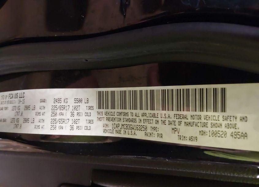 Photo 9 of 2016 Jeep Cherokee LATITUDE (VIN 1C4PJMCB3GW163250)