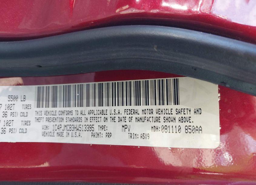 Photo 9 of 2017 Jeep Cherokee LATITUDE 4X4 (VIN 1C4PJMCB3HW513395)