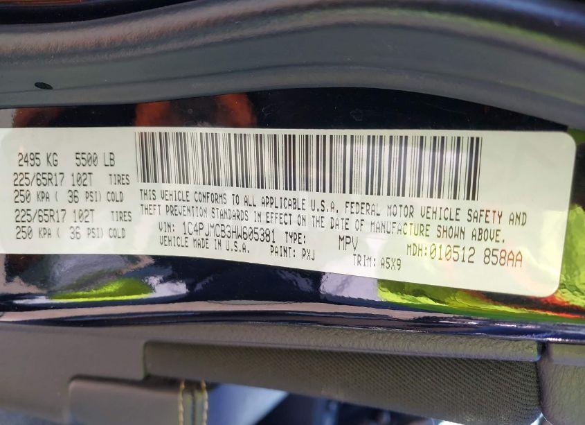 Photo 9 of 2017 Jeep Cherokee LATITUDE 4X4 (VIN 1C4PJMCB3HW605381)