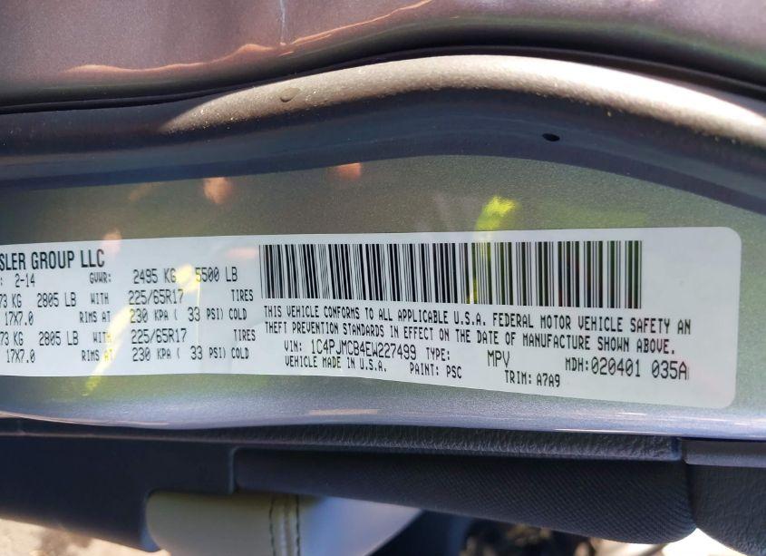 Photo 9 of 2014 Jeep Cherokee LATITUDE (VIN 1C4PJMCB4EW227499)