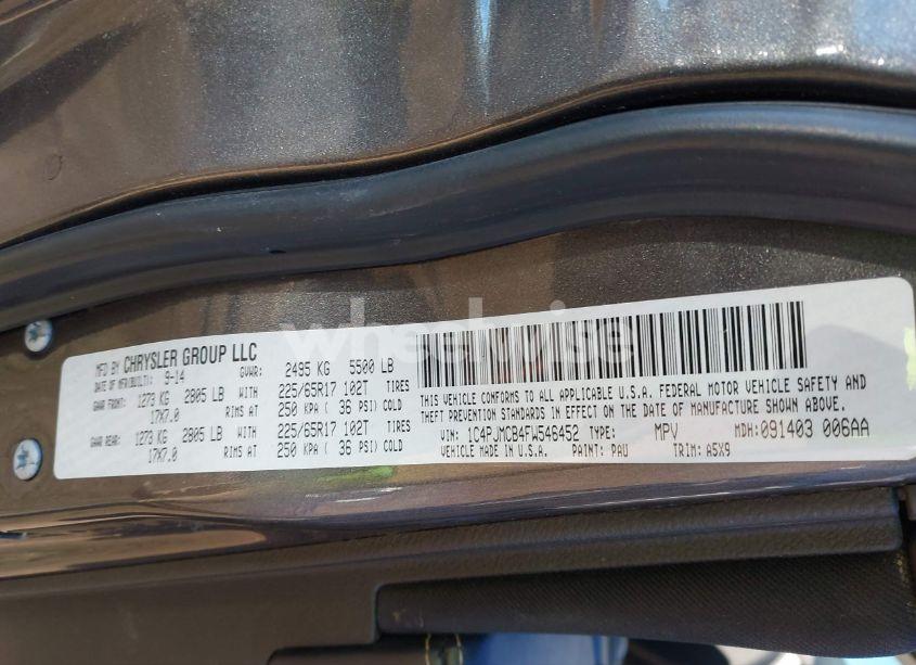 Photo 9 of 2015 Jeep Cherokee LATITUDE (VIN 1C4PJMCB4FW546452)