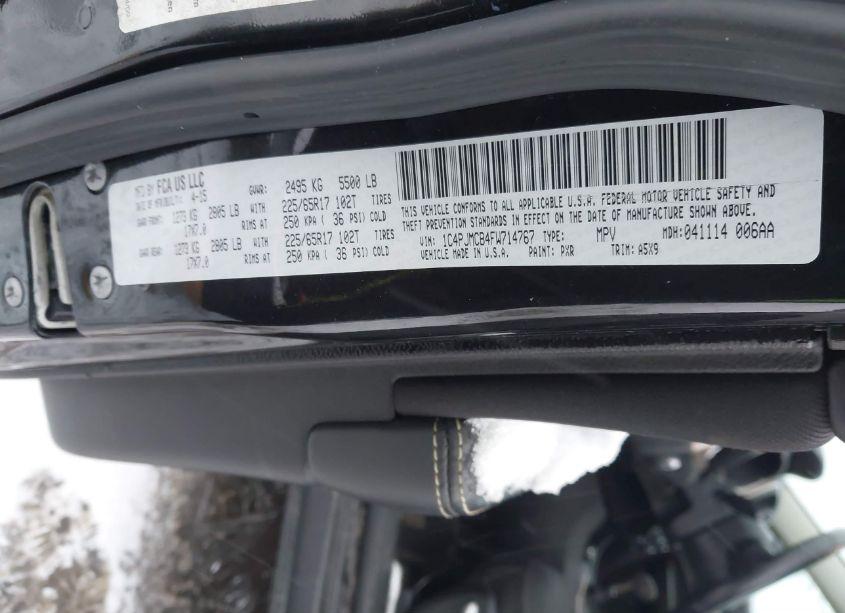 Photo 9 of 2015 Jeep Cherokee LATITUDE (VIN 1C4PJMCB4FW714767)