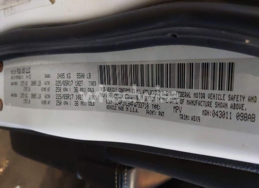 Photo 9 of 2015 Jeep Cherokee LATITUDE (VIN 1C4PJMCB4FW733710)