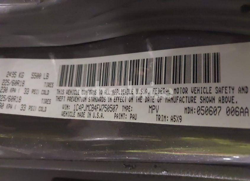 Photo 9 of 2015 Jeep Cherokee LATITUDE ALTITUDE (VIN 1C4PJMCB4FW750507)