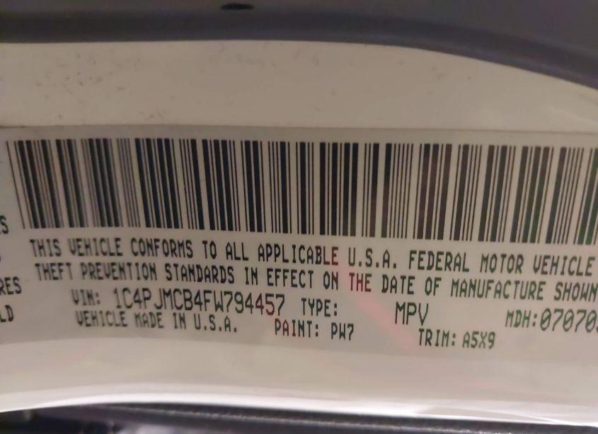 Photo 9 of 2015 Jeep Cherokee LATITUDE (VIN 1C4PJMCB4FW794457)