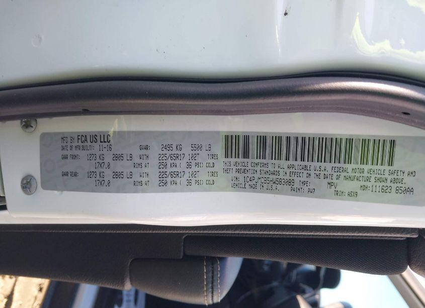 Photo 9 of 2017 Jeep Cherokee LATITUDE 4X4 (VIN 1C4PJMCB5HW583089)