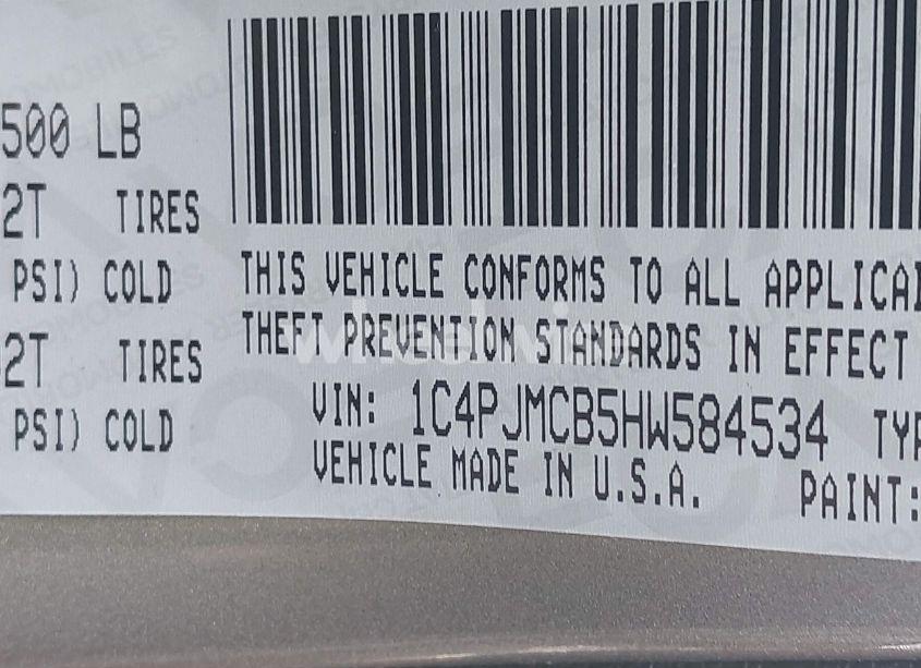 Photo 9 of 2017 Jeep Cherokee LATITUDE 4X4 (VIN 1C4PJMCB5HW584534)