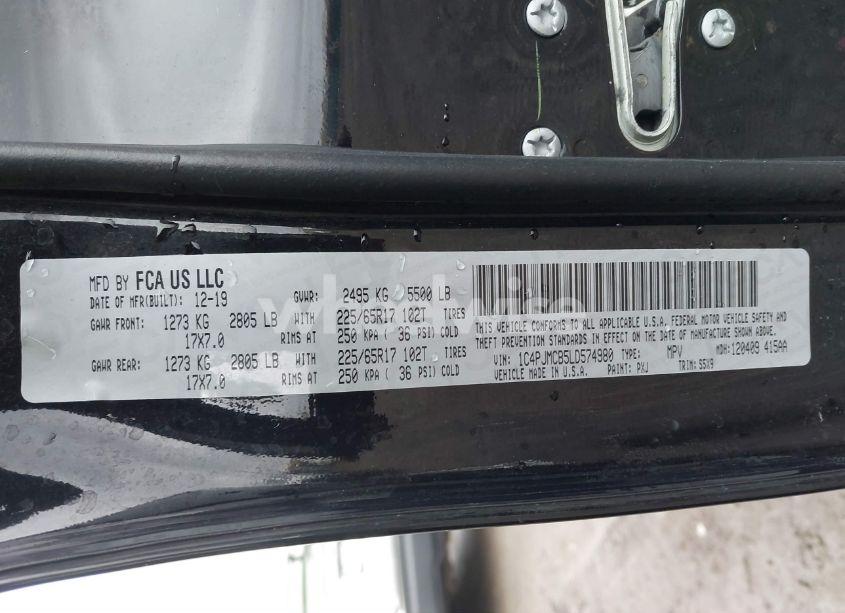 Photo 9 of 2020 Jeep Cherokee LATITUDE 4X4 (VIN 1C4PJMCB5LD574980)