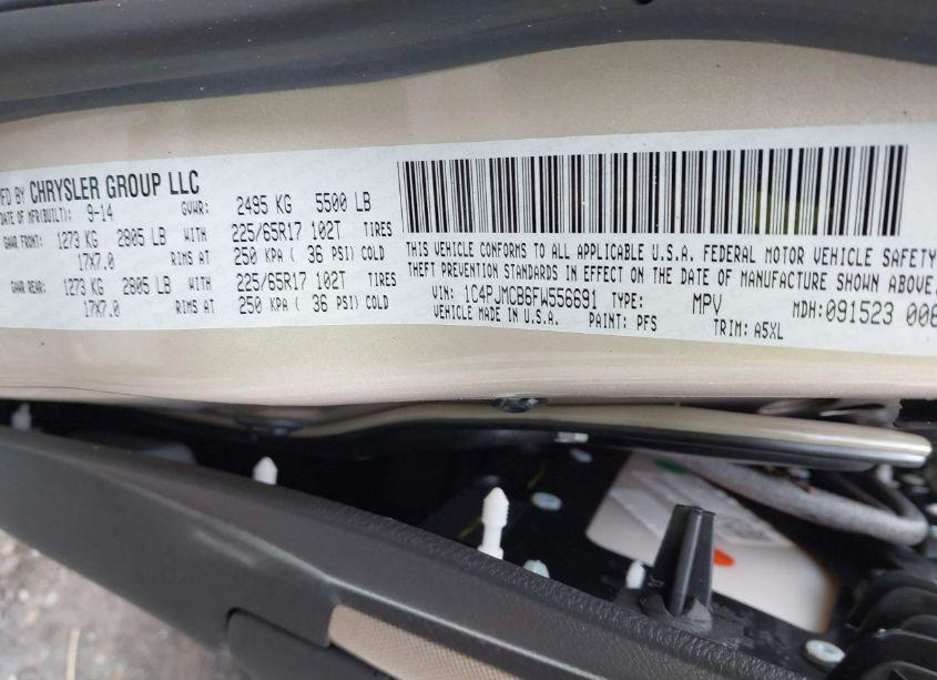 Photo 9 of 2015 Jeep Cherokee LATITUDE (VIN 1C4PJMCB6FW556691)