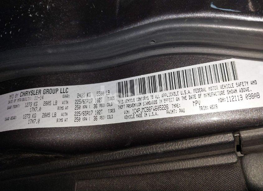 Photo 9 of 2015 Jeep Cherokee LATITUDE (VIN 1C4PJMCB6FW605226)