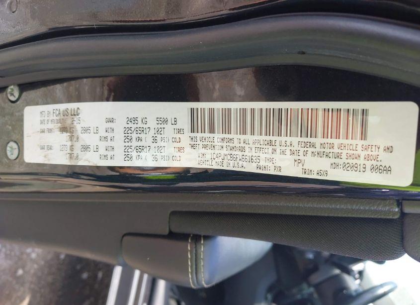 Photo 9 of 2015 Jeep Cherokee LATITUDE (VIN 1C4PJMCB6FW661635)