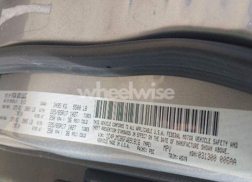 Photo 9 of 2015 Jeep Cherokee LATITUDE (VIN 1C4PJMCB6FW691816)