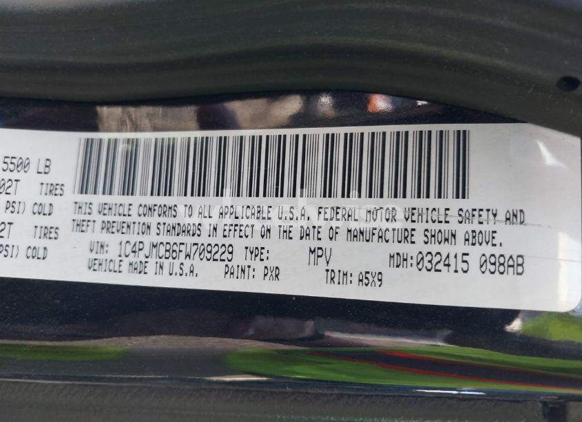 Photo 9 of 2015 Jeep Cherokee LATITUDE (VIN 1C4PJMCB6FW709229)