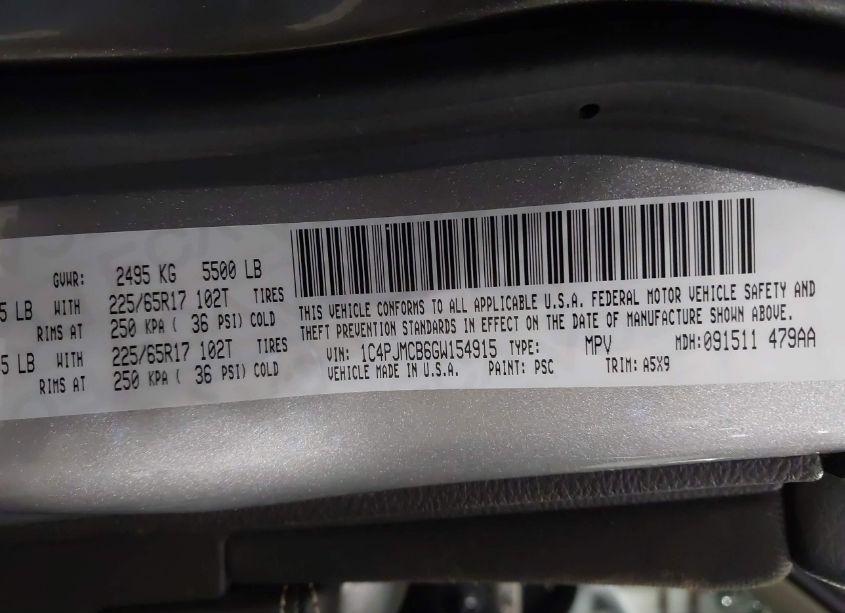 Photo 9 of 2016 Jeep Cherokee LATITUDE (VIN 1C4PJMCB6GW154915)