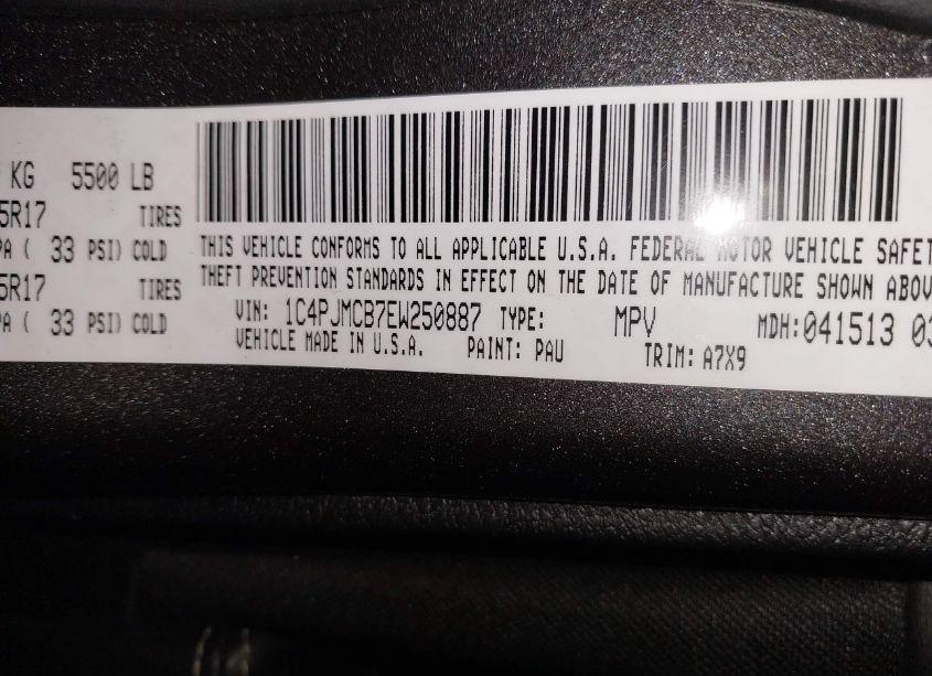 Photo 9 of 2014 Jeep Cherokee LATITUDE (VIN 1C4PJMCB7EW250887)