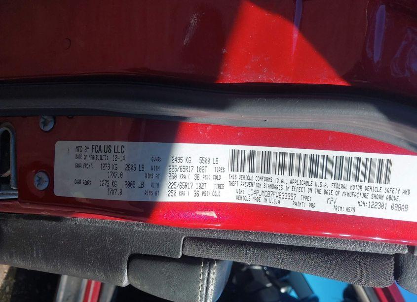 Photo 9 of 2015 Jeep Cherokee LATITUDE (VIN 1C4PJMCB7FW633357)
