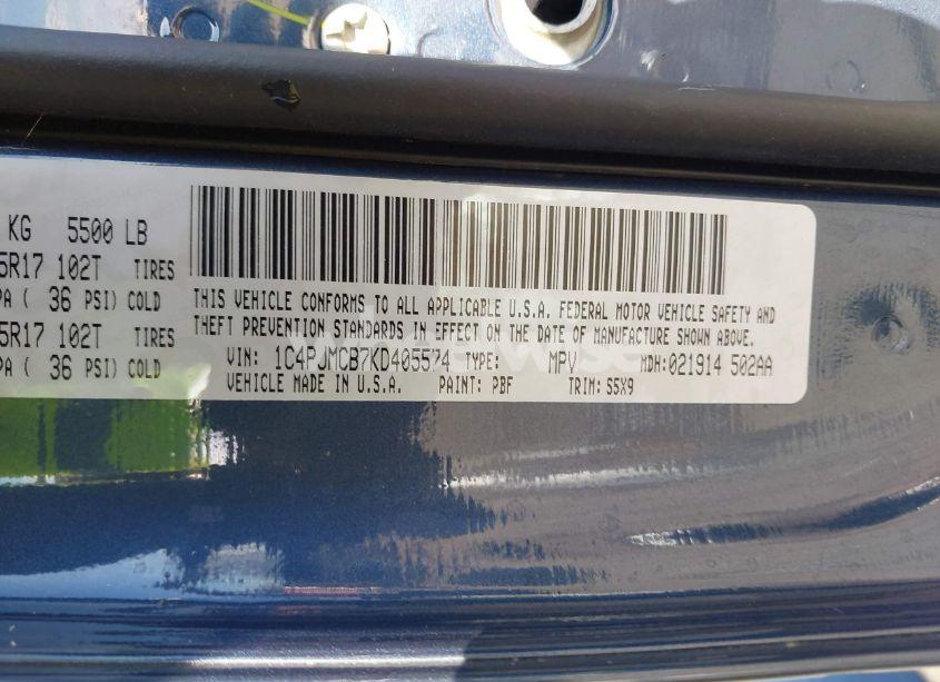 Photo 9 of 2019 Jeep Cherokee LATITUDE 4X4 (VIN 1C4PJMCB7KD405574)