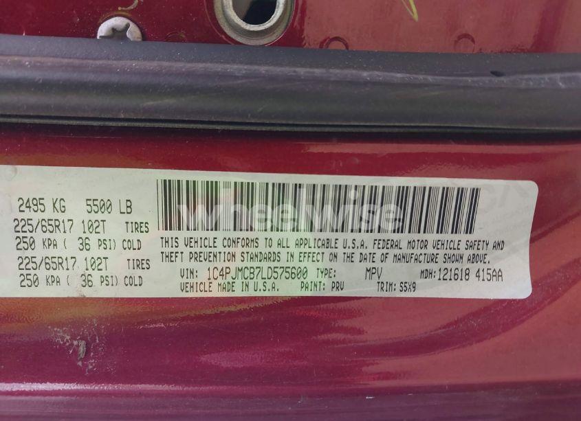 Photo 9 of 2020 Jeep Cherokee LATITUDE 4X4 (VIN 1C4PJMCB7LD575600)