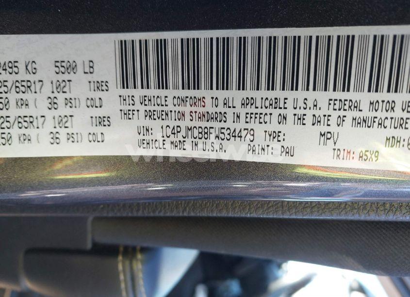 Photo 9 of 2015 Jeep Cherokee LATITUDE (VIN 1C4PJMCB8FW534479)