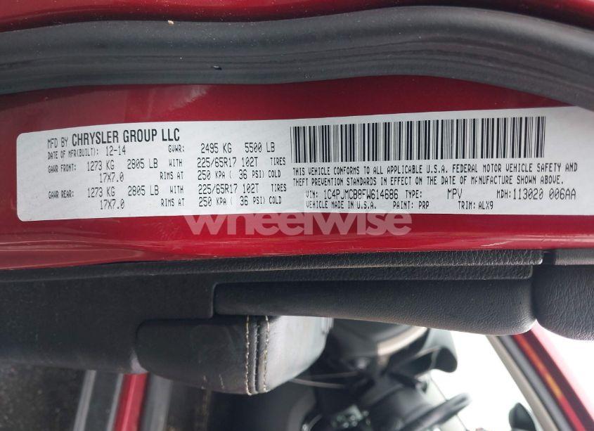 Photo 9 of 2015 Jeep Cherokee LATITUDE (VIN 1C4PJMCB8FW614686)