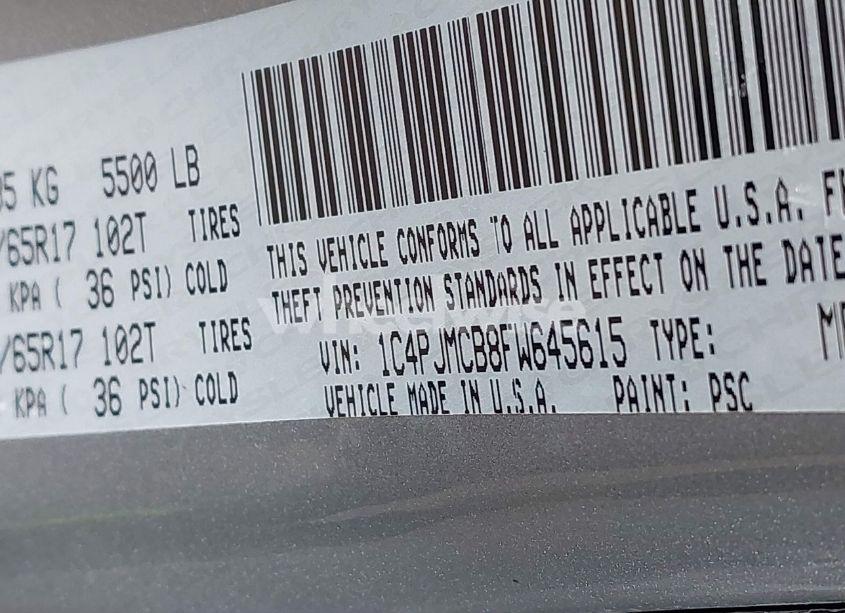 Photo 9 of 2015 Jeep Cherokee LATITUDE (VIN 1C4PJMCB8FW645615)