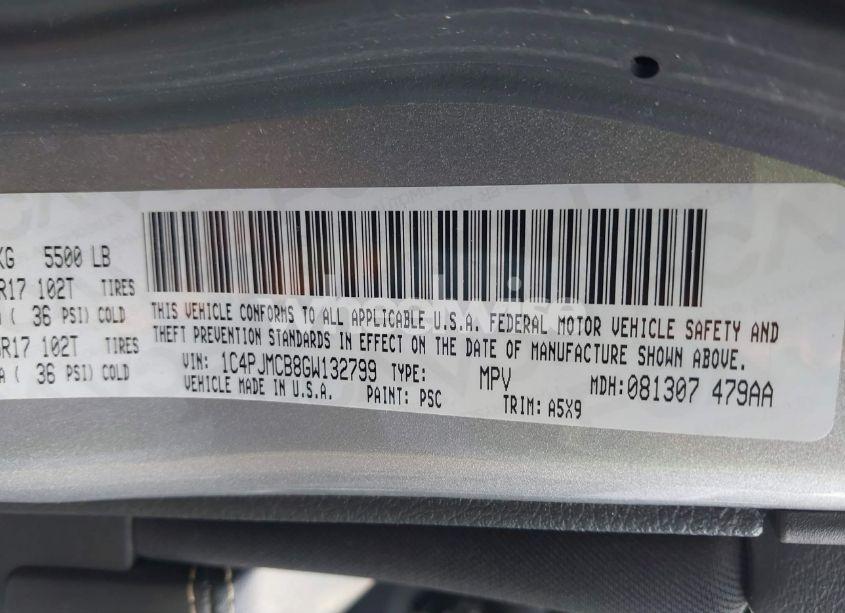 Photo 9 of 2016 Jeep Cherokee LATITUDE (VIN 1C4PJMCB8GW132799)