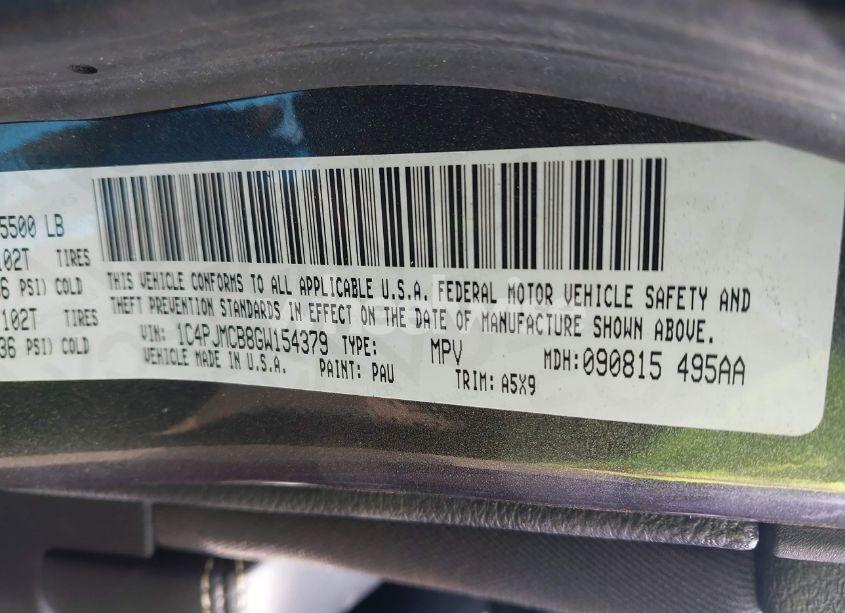 Photo 9 of 2016 Jeep Cherokee LATITUDE (VIN 1C4PJMCB8GW154379)