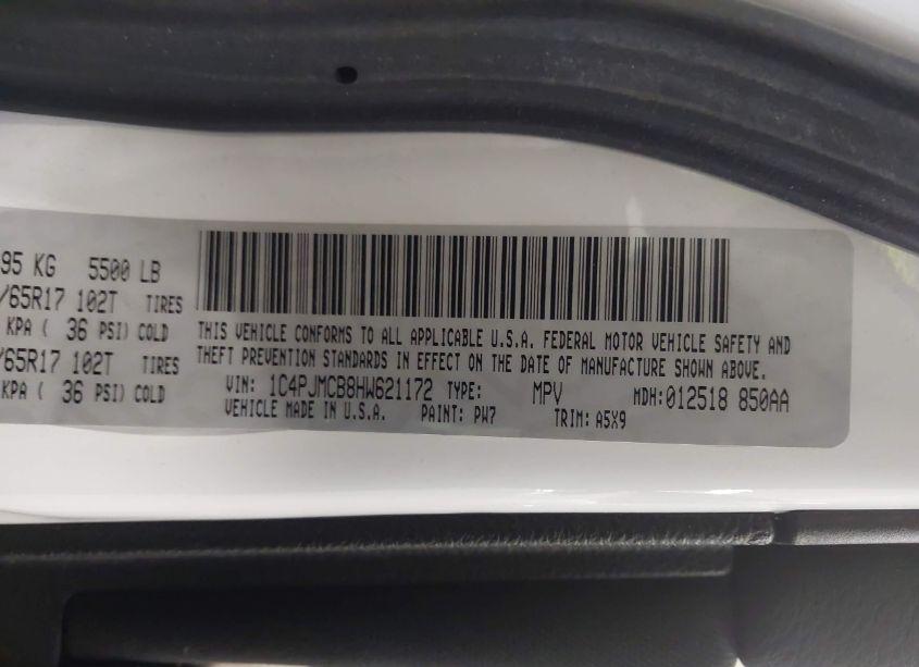 Photo 9 of 2017 Jeep Cherokee LATITUDE 4X4 (VIN 1C4PJMCB8HW621172)