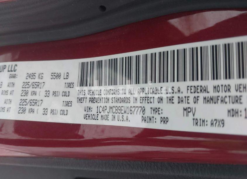 Photo 9 of 2014 Jeep Cherokee LATITUDE (VIN 1C4PJMCB9EW167770)